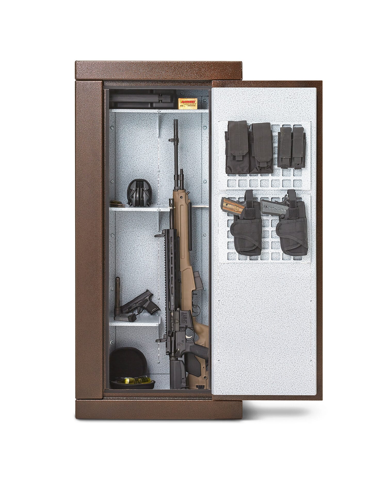 Steelhead Outdoors Nomad gun safe with shelves and gun